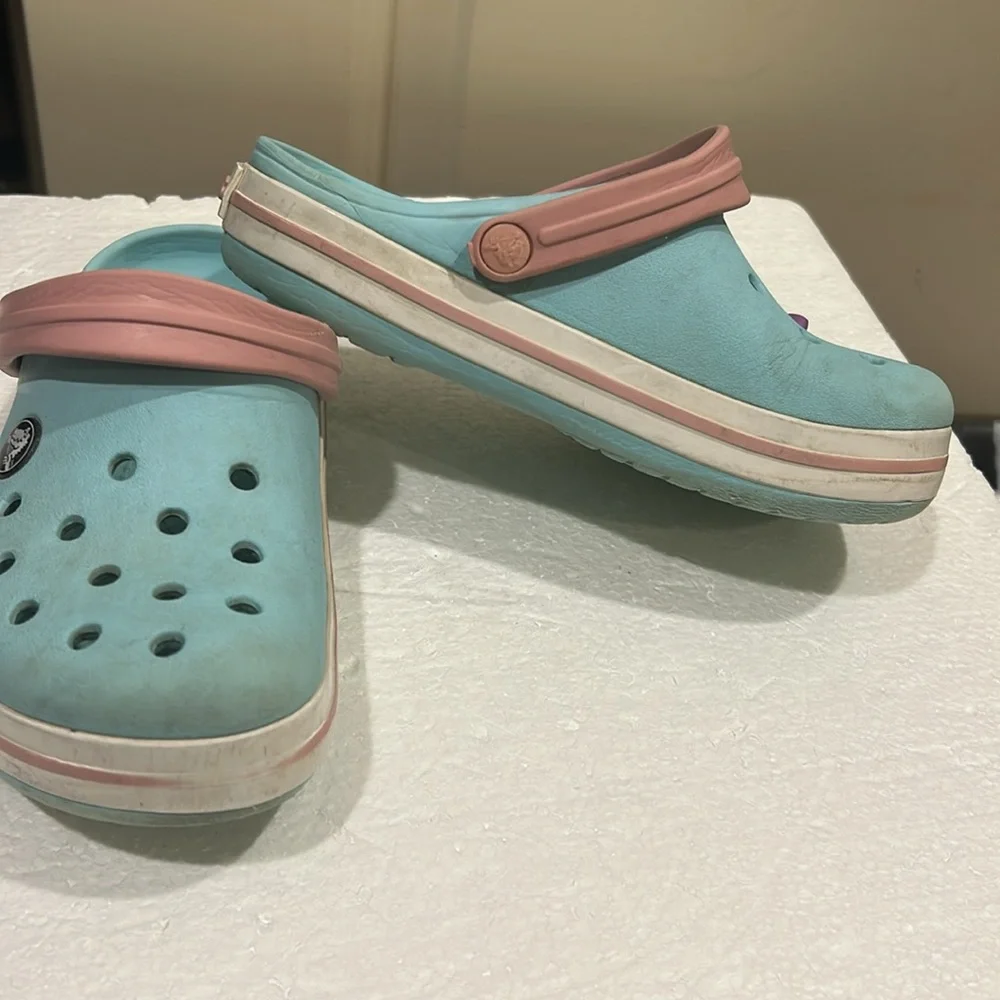CROCS crocband clogs w/ butterfly jewel on sandals water shoes toddler size 12